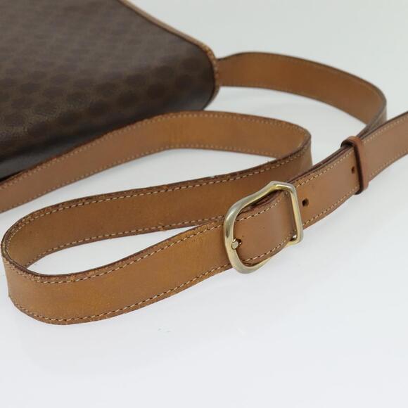 CELINE Macadam Canvas Shoulder Bag Pvc Leather Brown Gold - Picture 7 of 12